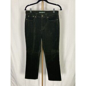 Ralph Lauren Jeans Co Sz 6 Women Corduroy Pants Dark Green Straight Leg Stretch